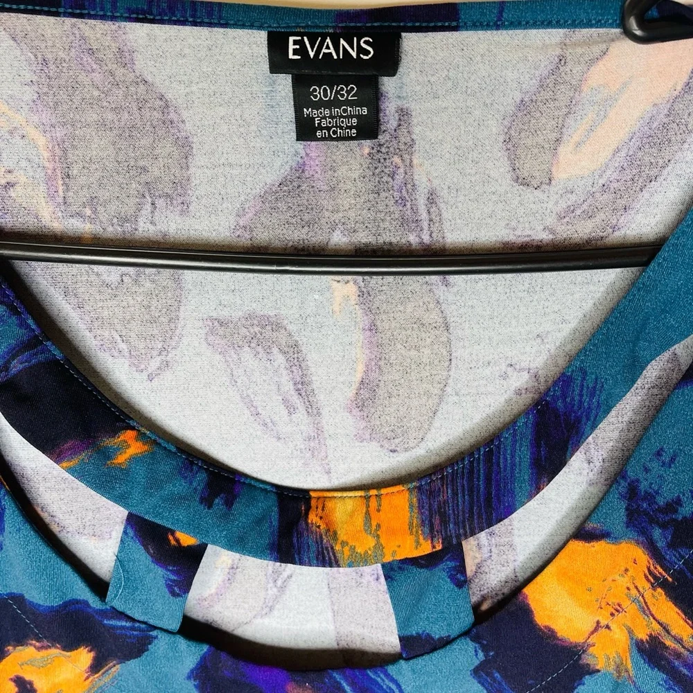 NWOT EVANS 3/4 SLEEVE BLOUSE SIZE 30 32 - Picture 2 of 2